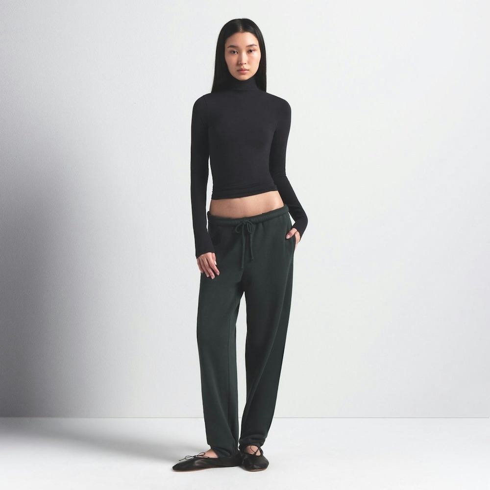 SKIMS | Classic Jogger Size M Dark Green Fleece Sweatpants Drawstring Loungewear